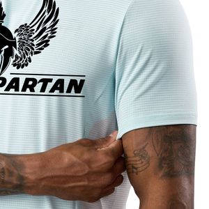 Mens <b>Sky</b> <b>Blue</b> Grey Color Block Sports T Shirt Breathable Quick Dry Athletic Gym Training Tee Lightweight Running Fitness <b>Top</b> - Product Image 5