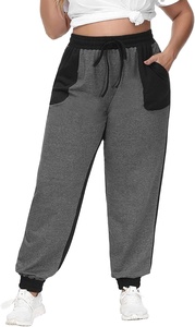 Pantalones de chándal con cordón multicolor de talla grande para mujer con pantalones de chándal atléticos delanteros planos con bolsillos al por mayor para el invierno - Product Image 5