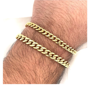 สร้อยข้อมือแบบโซ่สไตล์ฮิปฮอปวินเทจ ชุบทอง 14K ผลิตจากโลหะผสมสังกะสี สำหรับเครื่องประดับแฟชั่นผู้ชาย - Product Image 4