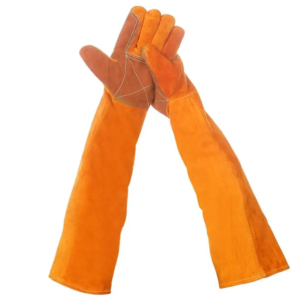 Premium Quality <b>Long</b> Sleeve Cowhide Split Leather Safety <b>Gloves</b> Fireproof Heat Retardant for Welding Industrial Hand Protection - Product Image 3