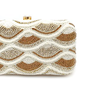 Indian Traditional Luxury Handbag Multicolor <b>Crystal</b> Glass <b>Beaded</b> Durable Artisan Craft Premium Baguette Fashion Accessories - Product Image 1