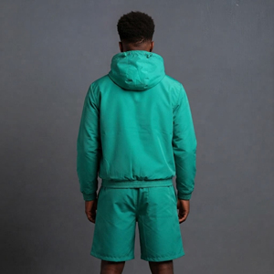 Ensemble de jogging personnalisé en nylon coupe-vent, short et veste, style streetwear, deux pièces, hip hop, pour homme - Product Image 3