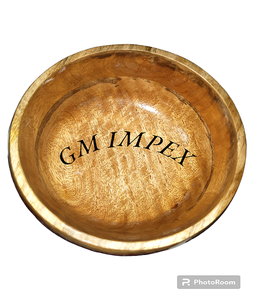 Bol à salade en bois d'acacia écologique de 9.5 pouces fait à la main bols à fruits gravés de vente chaude pour la décoration intérieure et les enseignes murales GM Impex - Product Image 4