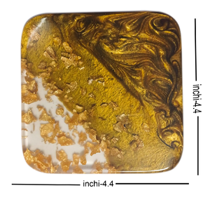 Attractive Resin <b>Coasters</b> Grey Color And <b>Gold</b> Rim Design Unique Design Epoxy Resin <b>Coaster</b> Top Price - Product Image 4