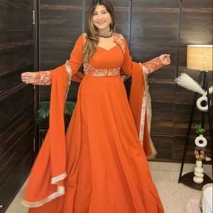 Ramdev Trading Heavy Faux Georgette Quick Dry Modern Style Women's Kurta/<b>Kurti</b> for Wedding/Party/Diwali Occasions All Seasons - Product Image 1