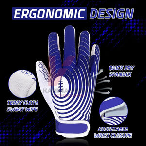 Guantes de Fútbol Americano con Alta Adherencia, Palma Reforzada, Duraderos, Transpirables, Ligeros, Diseño Flexible, Ajuste Cómodo - Product Image 6