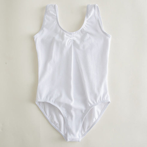 Justaucorps classique pour filles avec design froncé devant et derrière, extensible, pour la danse, la gymnastique, les entraînements, en tissu Spandex et Polyester - Product Image 5