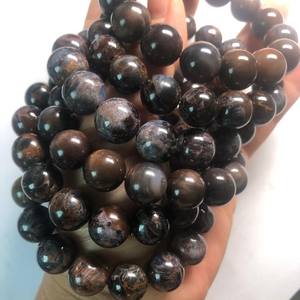 Cuentas de piedra preciosa de pietersita natural sin tratar, cuentas redondas sueltas, medio hilo para la fabricación de joyas, manualidades DIY - Product Image 4