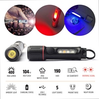 Linterna de Llavero Multifunción de 400 Lúmenes, Recargable Tipo-C, Magnética, con Luz Roja UV, Venta al Por Mayor OEM ODM