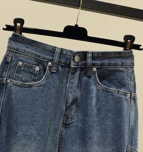 Nouveau jean en denim pour femme, taille mi-haute, en pur coton, avec design patchwork à pois respirant et effet usé, collection printemps - Product Image 3