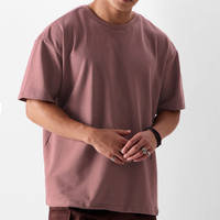 T-shirt pour homme en coton peigné 100% de haute qualité, tricoté, lourd, vente en gros, streetwear, logo personnalisé imprimé, manches courtes
