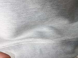 EAGLES HEARTHER GREY <b>Mock</b> <b>Neck</b> Sweatshirt 100% RED Applique Embroidery wide <b>neck</b> Sweatshirt Finer Threads - Product Image 5