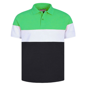 Chemise en coton rayé pour homme, tricotée, manches courtes, coupe décontractée, logo sur le devant, bleu, blanc, noir - Product Image 6
