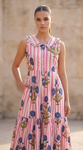 2023 New Arrivals Summer Eco-Friendly Women's Casual Bohemian Floral Floor-Length V-neck Sleeveless Dress <b>Tie</b> Dye Gypsy Chic - Product Image 6