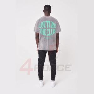 T-shirts surdimensionnés de haute qualité pour hommes Logo personnalisé Streetwear Design graphique Jersey de coton lourd Jersey lavé - Product Image 2