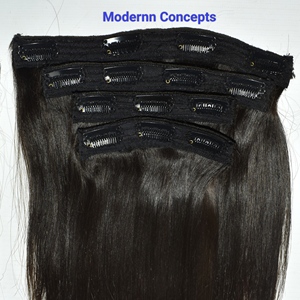 Extensions de cheveux humains Remy 100% naturels, vierges, à cuticules alignées, en gros, pas chers, pour jeunes femmes noires, à clipser, lisses, longs, cheveux indiens - Product Image 4