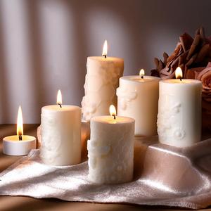 Honeycomb Cylindrical Embossed Candle Incense Aromatherapy Home Candle <b>Resin</b> Candle <b>Silicone</b> <b>Mold</b> - Product Image 2