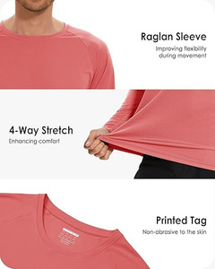 เสื้อเชิ้ตป้องกันแสงแดด UPF 50+ สำหรับผู้ชาย แขนยาว น้ำหนักเบา แห้งเร็ว เหมาะสำหรับว่ายน้ำ ป้องกันผื่นแดง - Product Image 3