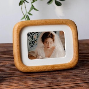 Premium Walnut Wood Photo <b>Frame</b> Set of 2 <b>Rounded</b> Rectangle Wooden Picture <b>Frames</b> for Desk Countertop Modern Home Decor Gift - Product Image 2