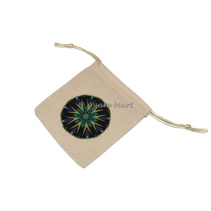2024 meilleur prix coton cordon velours pochette 7 Chakra imprimé sac pour artisanat pierre cadeau - Product Image 6