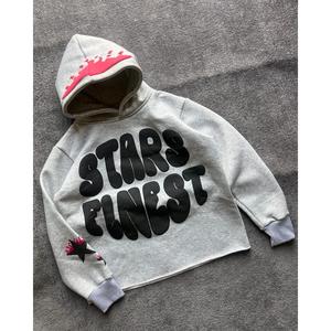 Sweat à capuche surdimensionné pour homme en molleton bouclette 100% coton, grammage lourd, avec fermeture éclair, épaules tombantes, délavage acide, anti-boulochage, personnalisable avec logo - Product Image 2