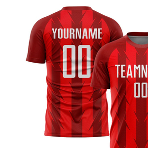 Maillot de football rouge pour homme, manches courtes, léger, respirant, pour l'entraînement sportif et les compétitions - Product Image 3
