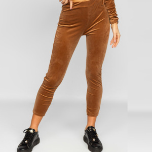 Ensemble de survêtement en velours marron pour femmes, col roulé, manches longues, imprimé floral, décontracté, coupe ajustée, pantalon à taille élastique, automne - Product Image 2