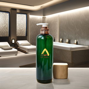 Bouteille à pompe PET de luxe de 850ml bouteille en plastique d'emballage cosmétique personnalisé de haute qualité pour shampooing et nettoyant pour le corps - Product Image 1