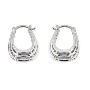 BOHEMIAN 925 STERLING SILVER PLATED HOOP <b>EARRINGS</b> FOR WOMEN ELEGANT ANNIVERSARY JEWELRY GIFTS LIGHTWEIGHT CLASSIC DAILY WEAR - Product Image 1