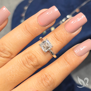 3.00 CT Asscher Cut Lab Grown Diamond Solitaire <b>Ring</b> in 18K Solid Gold | IGI Certified Wedding & Party Engagement Gift <b>Ring</b> - Product Image 4