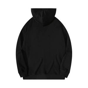 Sweat-shirt à capuche zippé noir pour homme, coupe classique, broderie main, uni, décontracté, pour l'automne, 100% coton, anti-boulochage, ODM - Product Image 2