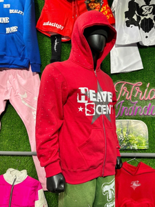 Sweat-shirt à capuche zippé rouge pour homme OEM 2026 Heaven Scent, coupe classique, décontracté, en coton tricoté, pour l'automne, fabriqué par TRIOTAKE INDUSTRY - Product Image 3