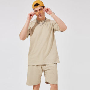 Ensembles de shorts d'été pour hommes 100% coton, style streetwear, t-shirts à manches courtes et shorts, vêtements d'été pour hommes, services OEM - Product Image 3
