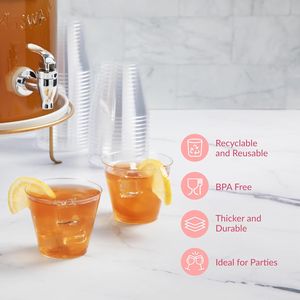 Vasos Desechables Resistentes Prestree - Juego de 100 Vasos Transparentes de Plástico de 5 oz para Cócteles, Vino, Ponche, para Fiestas - Product Image 1