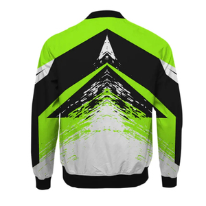 Blouson Bomber Homme Imprimé Géométrique Jaune Noir Blanc Coupe-Vent Fermeture Éclair Style Décontracté Automne Coupe Classique Polyester Satiné - Product Image 5