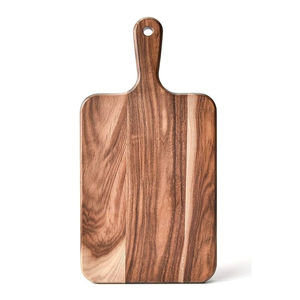Tabla de cortar de madera con mango, tabla de picar de madera maciza para cocina, preparación de alimentos, servir queso, pan y verduras - Product Image 1