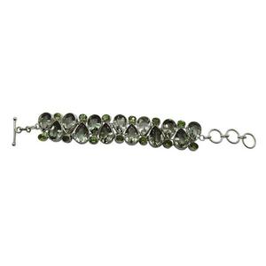 Pulsera de Cuentas Geométricas Plateadas para Mujer de Art Palace con Cristales de Estrás en Forma de Pera, Joyería Clásica para Regalo - Product Image 1