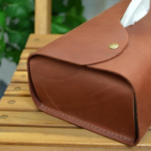 Boîte à mouchoirs en cuir véritable haut de gamme, anti-odeur, simple et décontractée, faite à la main, porte-mouchoirs décoratif de qualité supérieure -LTBC-0001 - Product Image 2