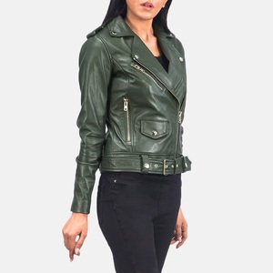 Sleek Women's New Quilted Woven Genuine <b>Leather</b> <b>Jacket</b> Trendy Modern Customizable Fit Durable and Breathable Women <b>Jacket</b> - Product Image 2