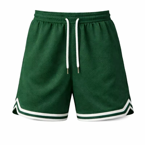 กางเกงขาสั้นผู้ชายผ้าโพลีเอสเตอร์ 100% ระบายอากาศ แห้งเร็ว สวมใส่สบาย เหมาะสำหรับออกกำลังกายหรือใส่ลำลอง เอวกลาง  รับสกรีนโลโก้  ความยาวระดับเข่า - Product Image 4