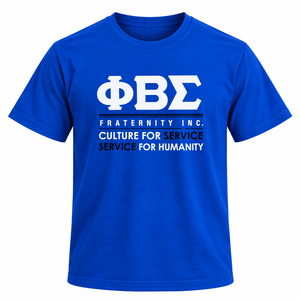 Phi Beta Sigma <b>Black</b> Royal Blue Mens Graphic T Shirt with <b>White</b> Greek Letter Logo Culture for Service Design Short Sleeve Casual - Product Image 3