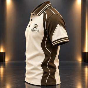Camiseta de Manga Corta para Hombre, Bordada, Transpirable, Corte Regular, Diseño Deportivo, Color Sólido, Tejido de Punto, 100% Algodón de Alta Calidad - Product Image 3