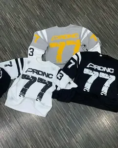 เสื้อยืดโอเวอร์ไซส์แขนสั้นทรงครอป ผ้าคอตตอน 100% หนานุ่ม ปรับแต่งได้ ทรงหลวมไหล่ตก พิมพ์ลายตัวอักษร ระบายอากาศได้ดี - Product Image 2