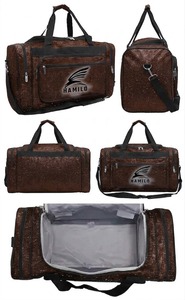 HAMILO Sports Duffle Bag <b>Red</b> <b>Glitter</b> Zipper Closure Water Resistant Square Shape Handle Carrying System - Product Image 3