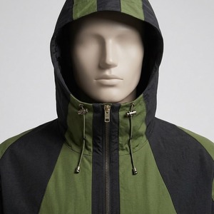 Ensemble de survêtement personnalisé noir et vert olive, veste à capuche et pantalon cargo à jambes larges, deux pièces, unisexe - Product Image 4