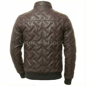 OEM Custom Winter Fashion <b>Shearling</b> <b>Bomber</b> Biker Leather <b>Jackets</b> for Men In Wholesale Price High Quality - Product Image 2