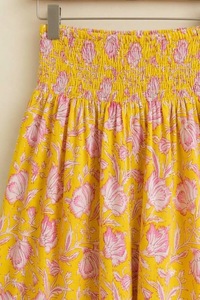 Women's Cotton Palazzo Pants High Waist Smocked Wide Leg <b>Trousers</b> Floral Pattern Breathable Eco-Friendly Summer Boho ODM Custom - Product Image 4
