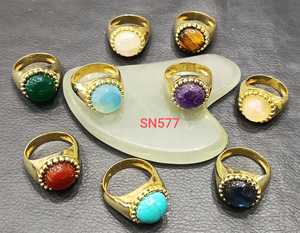 imitation Bohemia Brass Rings Gold Plated UNISEX jewelry wholesale factory price - Product Image 4