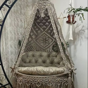 Macrame brown double swing <b>chair</b>,Garden macrame swing,Macrame <b>rocking</b> <b>chair</b>,Macrame round - Product Image 1