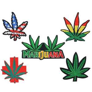 แผ่นปะติดรีดติดเสื้อผ้าลายใบไม้สีเขียวแบบกำหนดเอง ปักลายฉลุ ปักลายปะติดเสื้อผ้า - Product Image 3